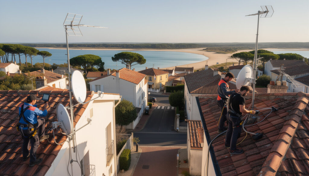 service professionnel d'installation d'antennes tv et internet dans les communes du bassin d'arcachon, garantissant une réception optimale et une connexion fiable.